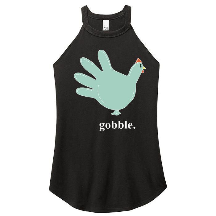 Turkey Glove Gobble Thanksgiving Thankful Nurse Women's Perfect Tri Rocker Tank