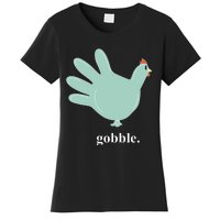 Turkey Glove Gobble Thanksgiving Thankful Nurse Women's T-Shirt