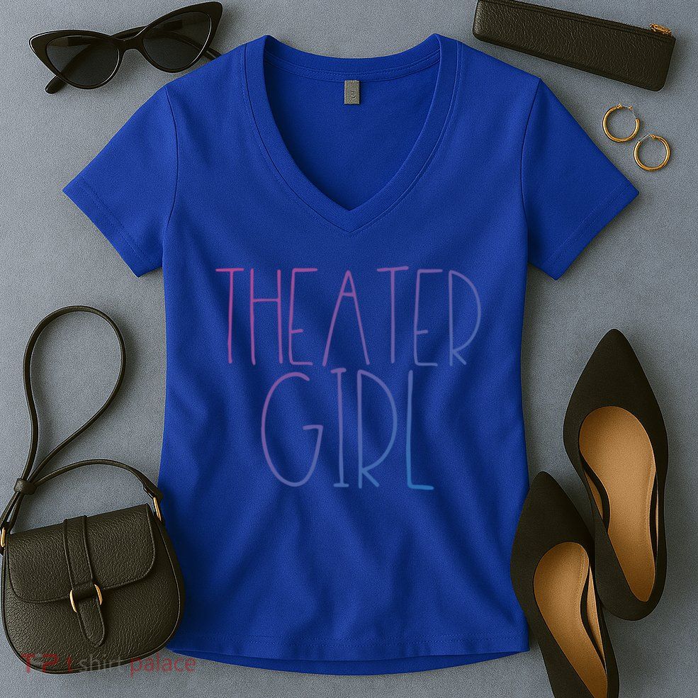 Theatre Great Gift Broadway Musical Fan Christmas Gift Cute Cute Gift Women's V-Neck T-Shirt
