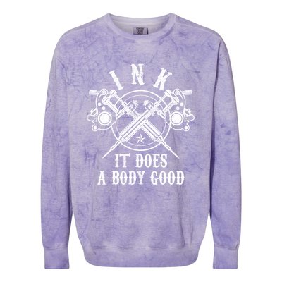 Tattoo Guns Gift Vintage Ink Inked Funny Tattoo Artist Gift Cool Gift Colorblast Crewneck Sweatshirt