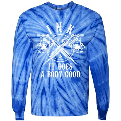 Tattoo Guns Gift Vintage Ink Inked Funny Tattoo Artist Gift Cool Gift Tie-Dye Long Sleeve Shirt