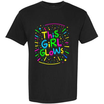 This Girl Glows Tie Dye Bright Colors 80s And 90s Garment-Dyed Heavyweight T-Shirt