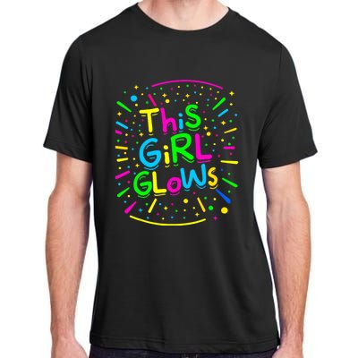 This Girl Glows Tie Dye Bright Colors 80s And 90s Adult ChromaSoft Performance T-Shirt