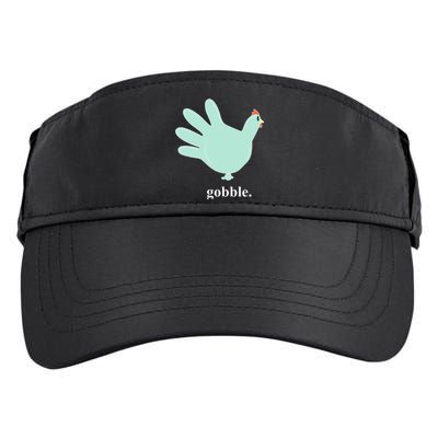 Turkey Glove Gobble Thanksgiving Thankful Nurse Adult Drive Performance Visor