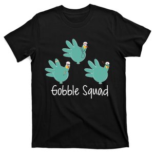 Turkey Glove Gobble Squad Nurse Happy Thanksgiving T-Shirt