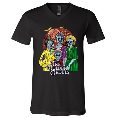 The Golden Ghouls Halloween V-Neck T-Shirt