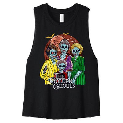 The Golden Ghouls Halloween Women's Racerback Cropped Tank