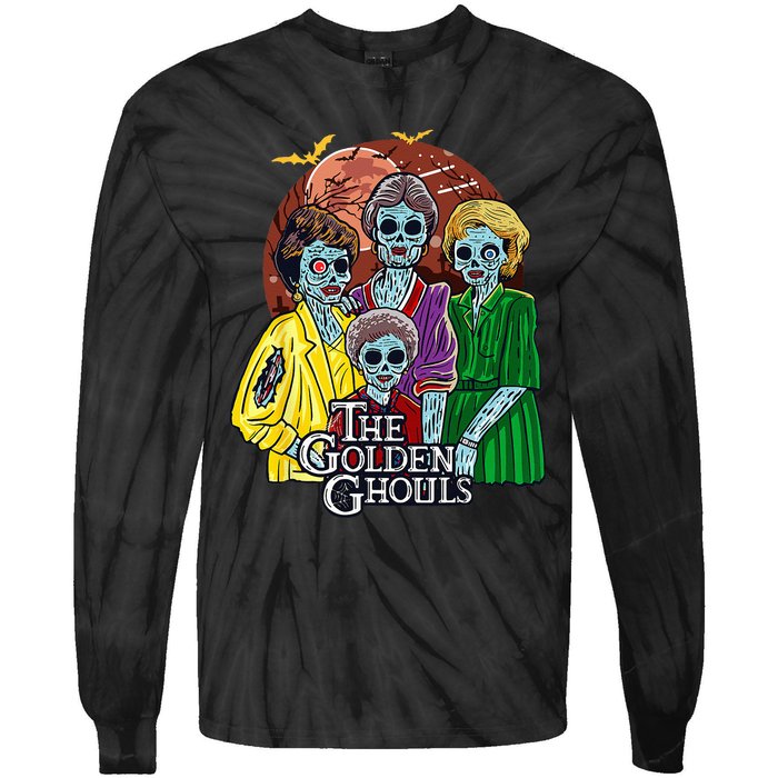 The Golden Ghouls Halloween Tie-Dye Long Sleeve Shirt