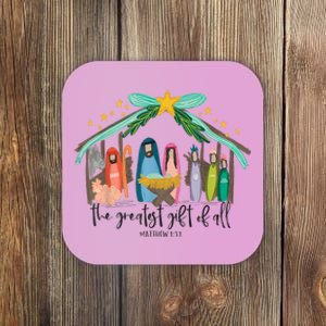 The Greatest Gift For All Christmas Nativity Jesus Christian Coaster