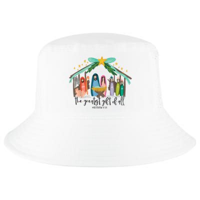 The Greatest Gift For All Christmas Nativity Jesus Christian Cool Comfort Performance Bucket Hat