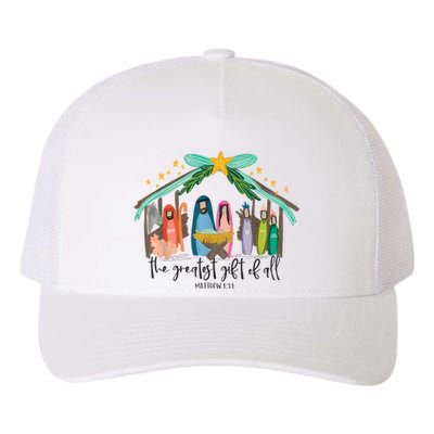 The Greatest Gift For All Christmas Nativity Jesus Christian Yupoong Adult 5-Panel Trucker Hat