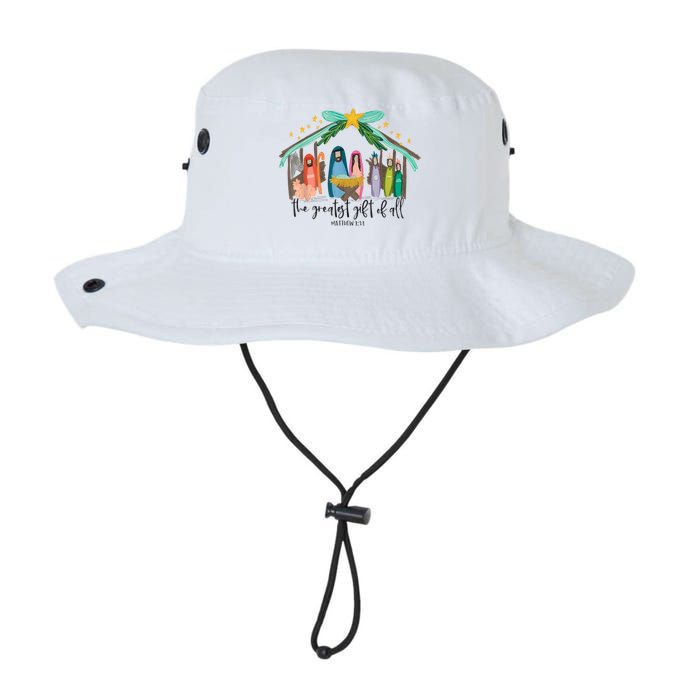 The Greatest Gift For All Christmas Nativity Jesus Christian Legacy Cool Fit Booney Bucket Hat