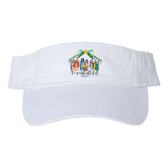 The Greatest Gift For All Christmas Nativity Jesus Christian Valucap Bio-Washed Visor