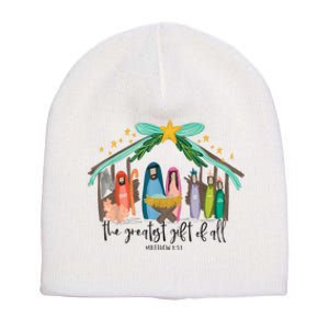 The Greatest Gift For All Christmas Nativity Jesus Christian Short Acrylic Beanie