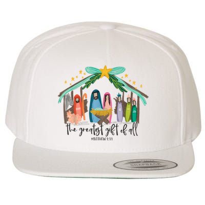 The Greatest Gift For All Christmas Nativity Jesus Christian Wool Snapback Cap