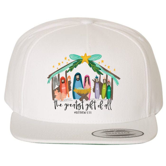 The Greatest Gift For All Christmas Nativity Jesus Christian Wool Snapback Cap