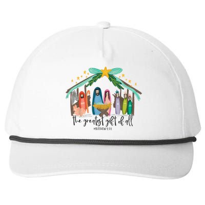 The Greatest Gift For All Christmas Nativity Jesus Christian Snapback Five-Panel Rope Hat