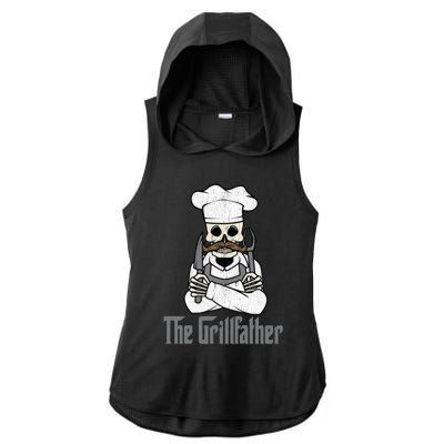 The Grillfather Grill Master Grillmaster Grilling Funny Bbq Great Gift Ladies PosiCharge Tri-Blend Wicking Draft Hoodie Tank