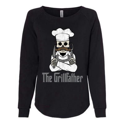 The Grillfather Grill Master Grillmaster Grilling Funny Bbq Great Gift Womens California Wash Sweatshirt