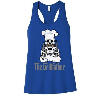 The Grillfather Grill Master Grillmaster Grilling Funny Bbq Great Gift Women's Racerback Tank