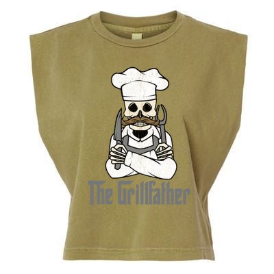 The Grillfather Grill Master Grillmaster Grilling Funny Bbq Great Gift Garment-Dyed Women's Muscle Tee