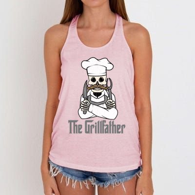 The Grillfather Grill Master Grillmaster Grilling Funny Bbq Great Gift Women's Knotted Racerback Tank