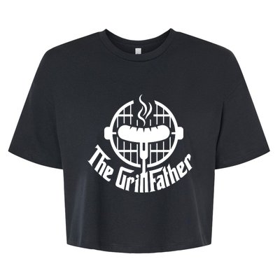 The Grillfather Godfather Fathers Day Bella+Canvas Jersey Crop Tee