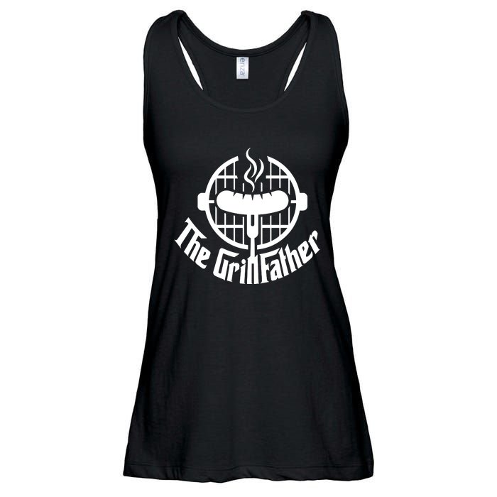 The Grillfather Godfather Fathers Day Ladies Essential Flowy Tank