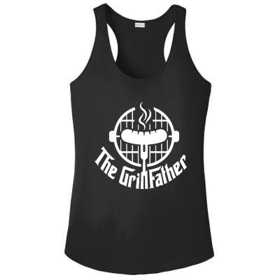 The Grillfather Godfather Fathers Day Ladies PosiCharge Competitor Racerback Tank