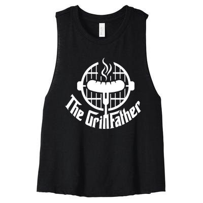 The Grillfather Godfather Fathers Day Women's Racerback Cropped Tank