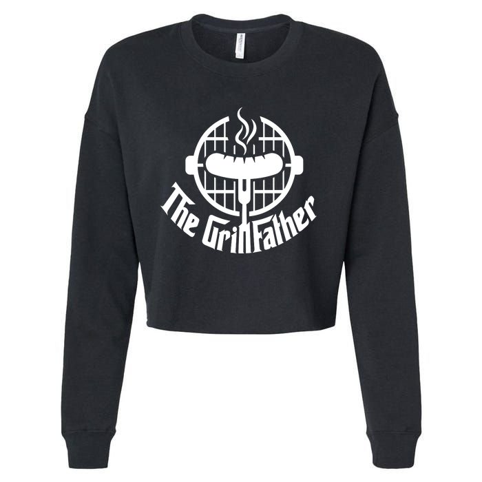 The Grillfather Godfather Fathers Day Cropped Pullover Crew