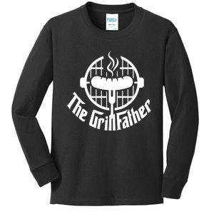 The Grillfather Godfather Fathers Day Kids Long Sleeve Shirt