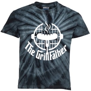 The Grillfather Godfather Fathers Day Kids Tie-Dye T-Shirt