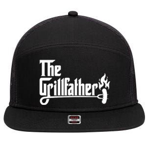 The Grillfather Godfather Fathers Day 7 Panel Mesh Trucker Snapback Hat