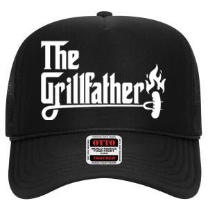 The Grillfather Godfather Fathers Day High Crown Mesh Back Trucker Hat