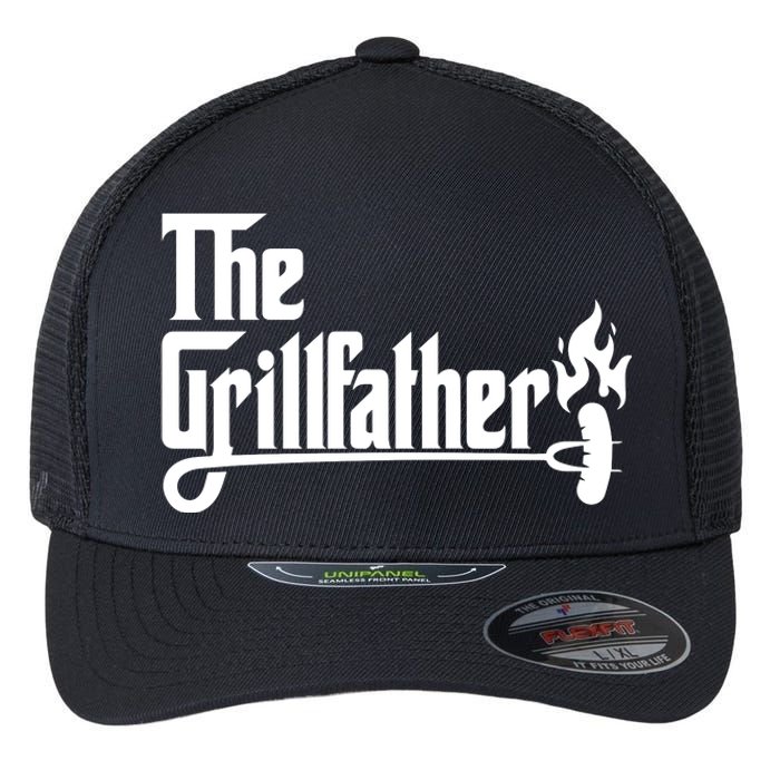 The Grillfather Godfather Fathers Day Flexfit Unipanel Trucker Cap