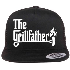 The Grillfather Godfather Fathers Day Flat Bill Trucker Hat