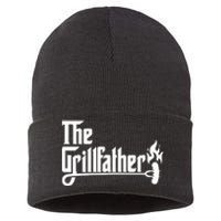 The Grillfather Godfather Fathers Day Sustainable Knit Beanie