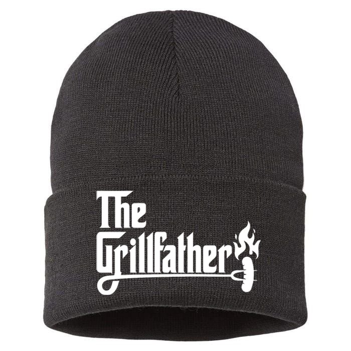 The Grillfather Godfather Fathers Day Sustainable Knit Beanie