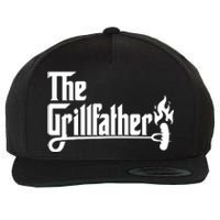 The Grillfather Godfather Fathers Day Wool Snapback Cap