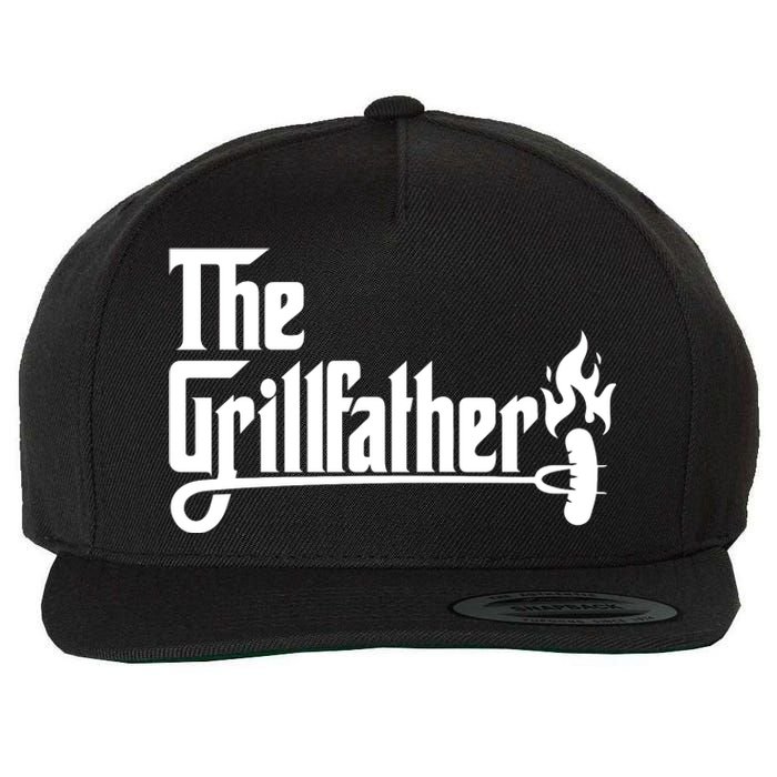 The Grillfather Godfather Fathers Day Wool Snapback Cap