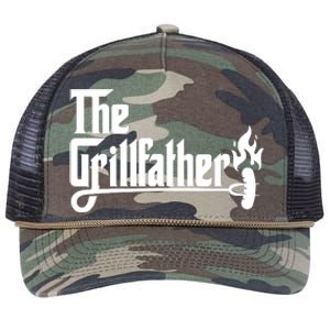 The Grillfather Godfather Fathers Day Retro Rope Trucker Hat Cap