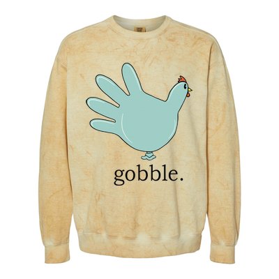 Turkey Gobble Glove Thanksgivin Nurse Medical Thankful Nurse  Colorblast Crewneck Sweatshirt