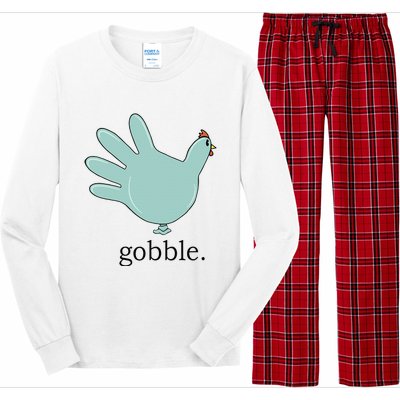 Turkey Gobble Glove Thanksgivin Nurse Medical Thankful Nurse  Long Sleeve Pajama Set