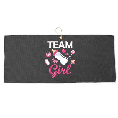 Team Girl Gender Reveal Party Team Pink Baby Announcement Large Microfiber Waffle Golf Towel