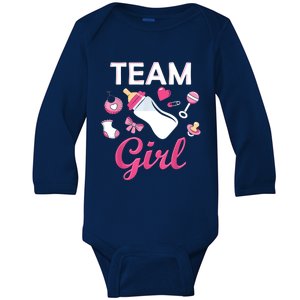 Team Girl Gender Reveal Party Team Pink Baby Announcement Baby Long Sleeve Bodysuit