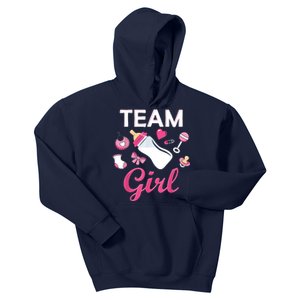 Team Girl Gender Reveal Party Team Pink Baby Announcement Kids Hoodie