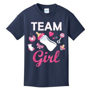 Team Girl Gender Reveal Party Team Pink Baby Announcement Kids T-Shirt