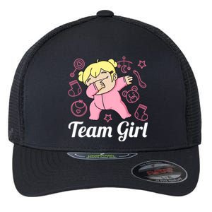 Team Girl Gender Reveal Party Team Pink Baby Announcement Flexfit Unipanel Trucker Cap