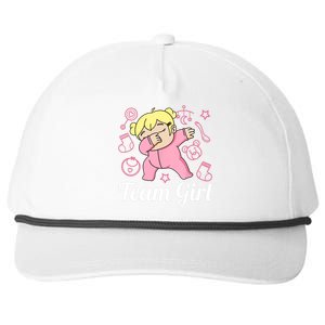 Team Girl Gender Reveal Party Team Pink Baby Announcement Snapback Five-Panel Rope Hat